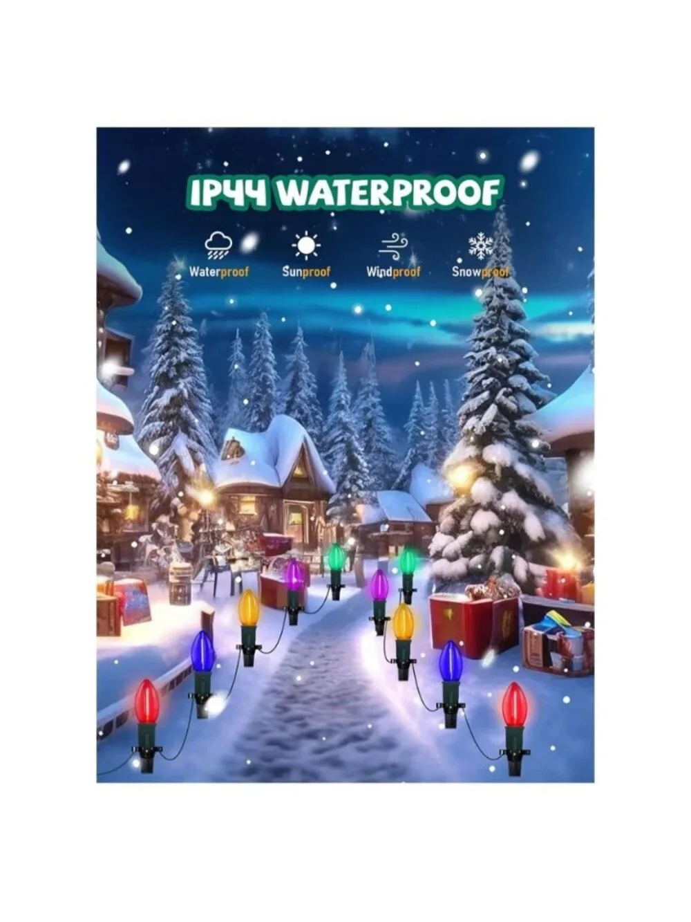 C9 LED Christmas Pathway Lights Outdoor 38Ft -25 Multicolor Connectable Stakes